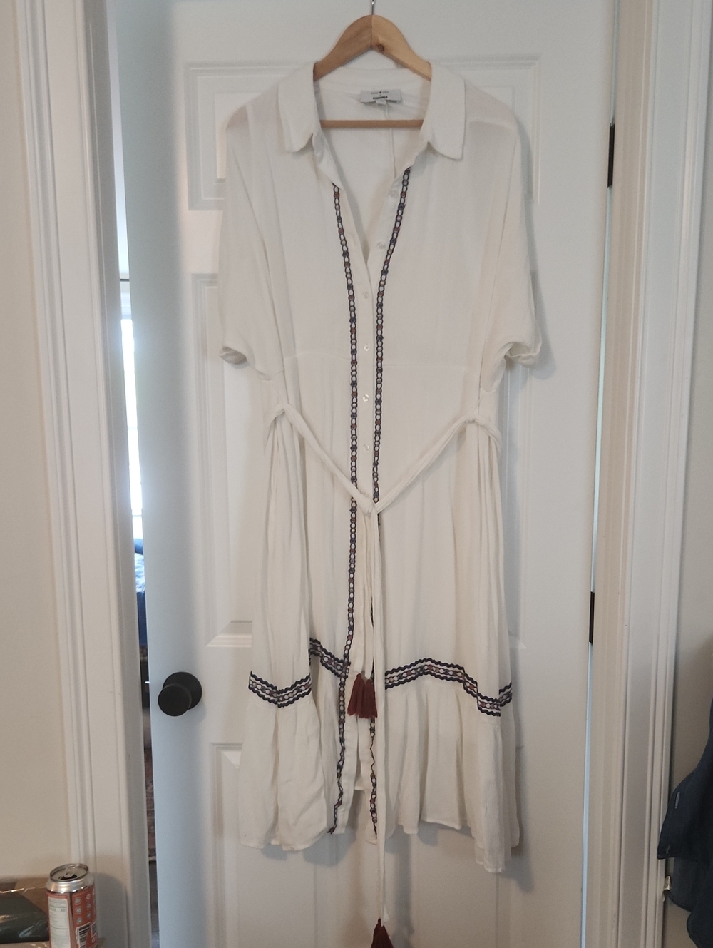 Now + Gen Embroidered Midi Shirtdress Embroidered Maxi Summer Dress XXL Nwot